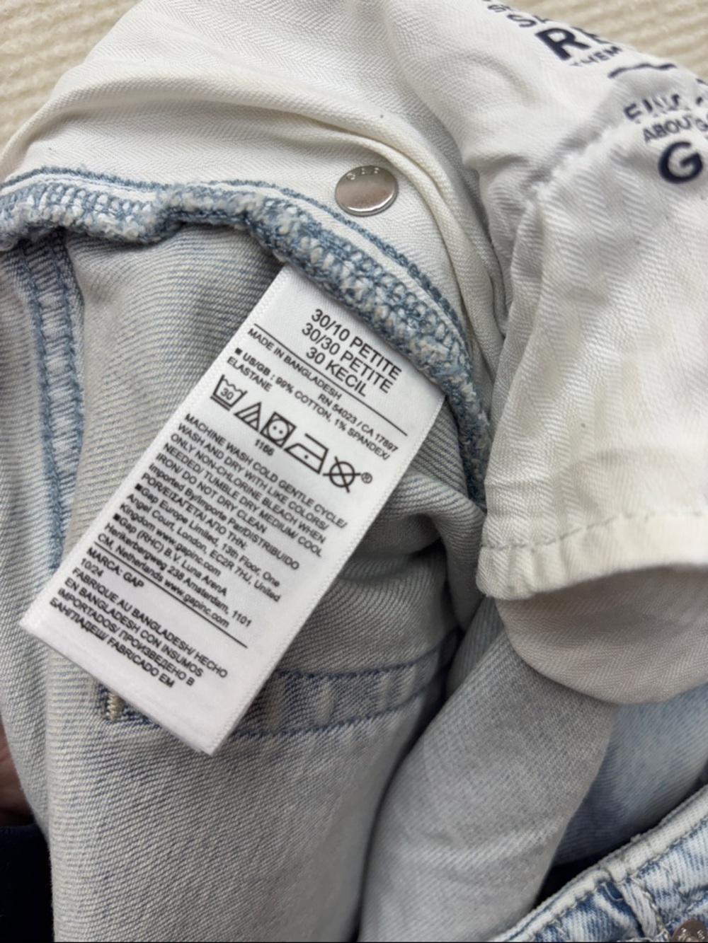 Gap | 90s loose mid rise 30 10P 10 P Light Blue Wide-Leg Denim Jeans - Picture 6 of 6